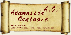 Atanasije Odalović vizit kartica